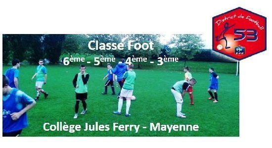 Classe foot 6ème, 5ème, 4ème, 3ème