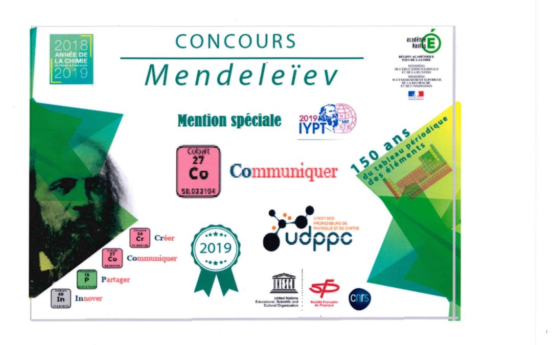 Remise des prix du concours Mendeleïev